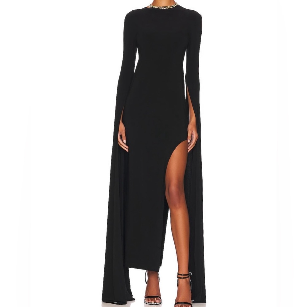 Norma Kamali Ribbon Sleeve Gown